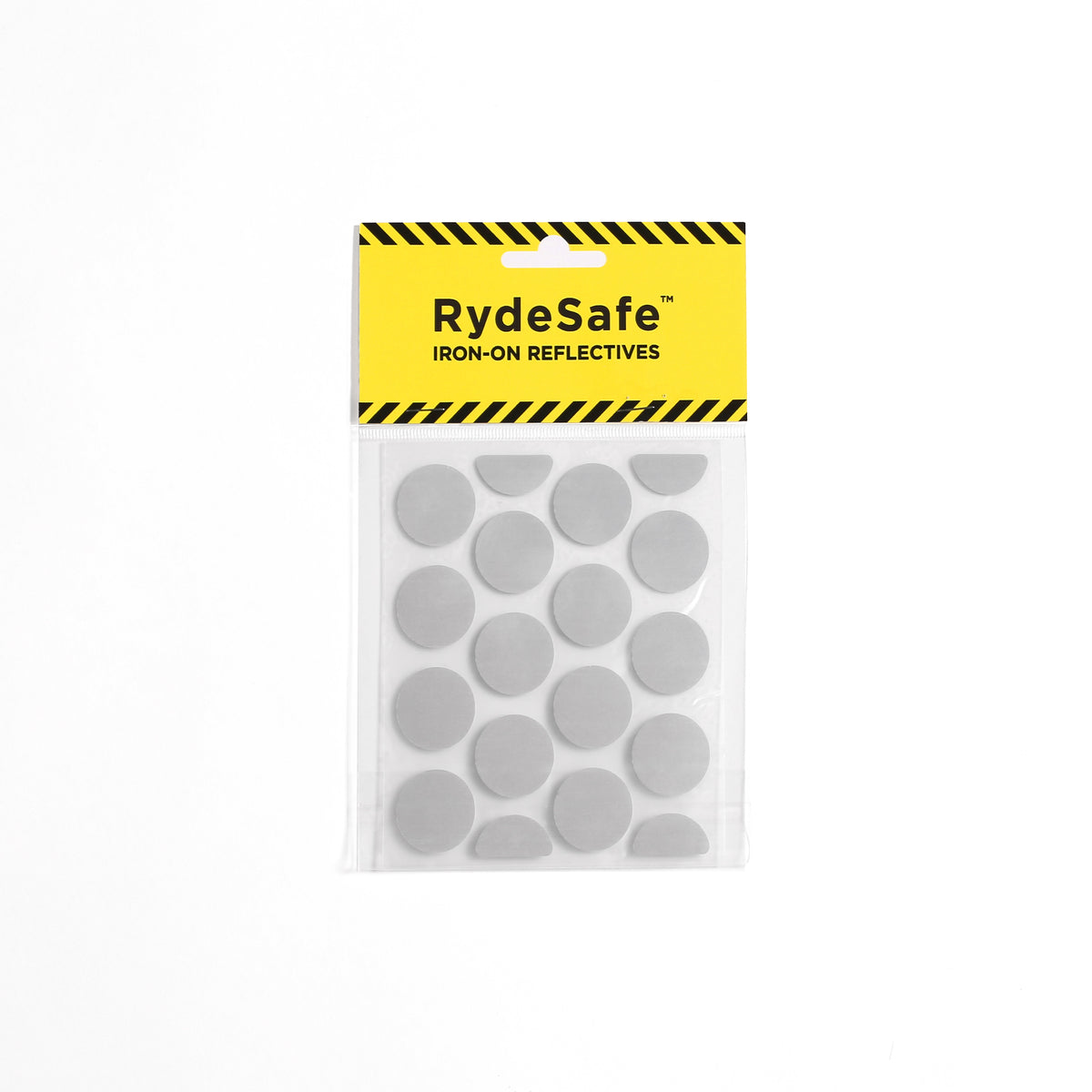 RydeSafe Iron-On Reflectives - SMALL - 1" Diameter Dots - Made with 3M Heat-Applied Transfer Tape