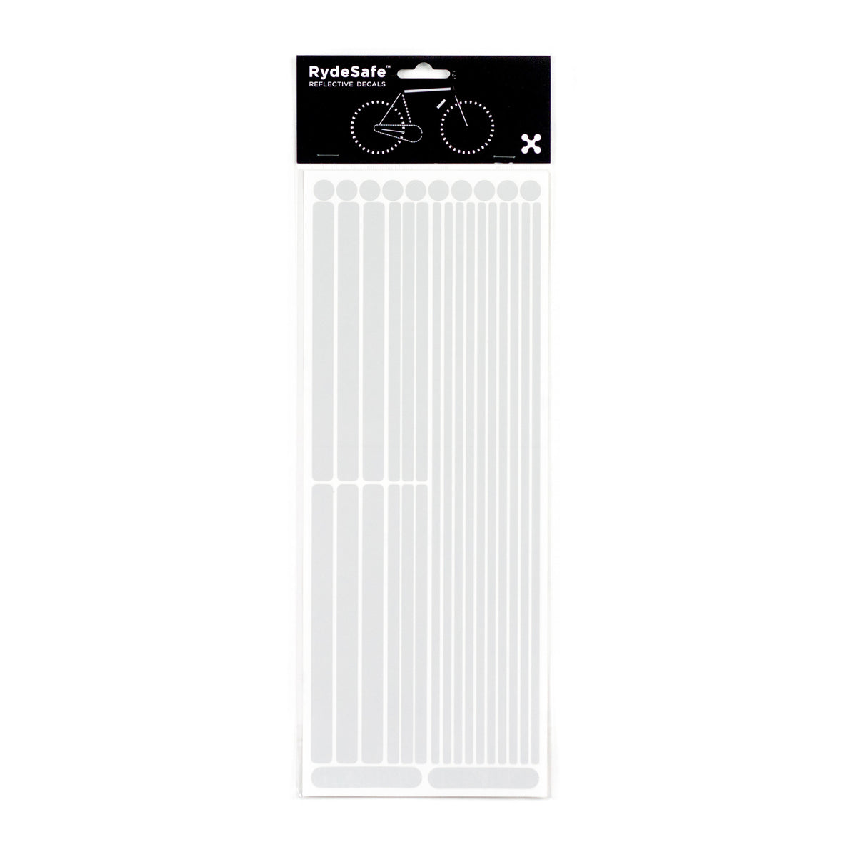 RydeSafe Reflective Stickers Multi-Shape Kit - reflective tape- - white