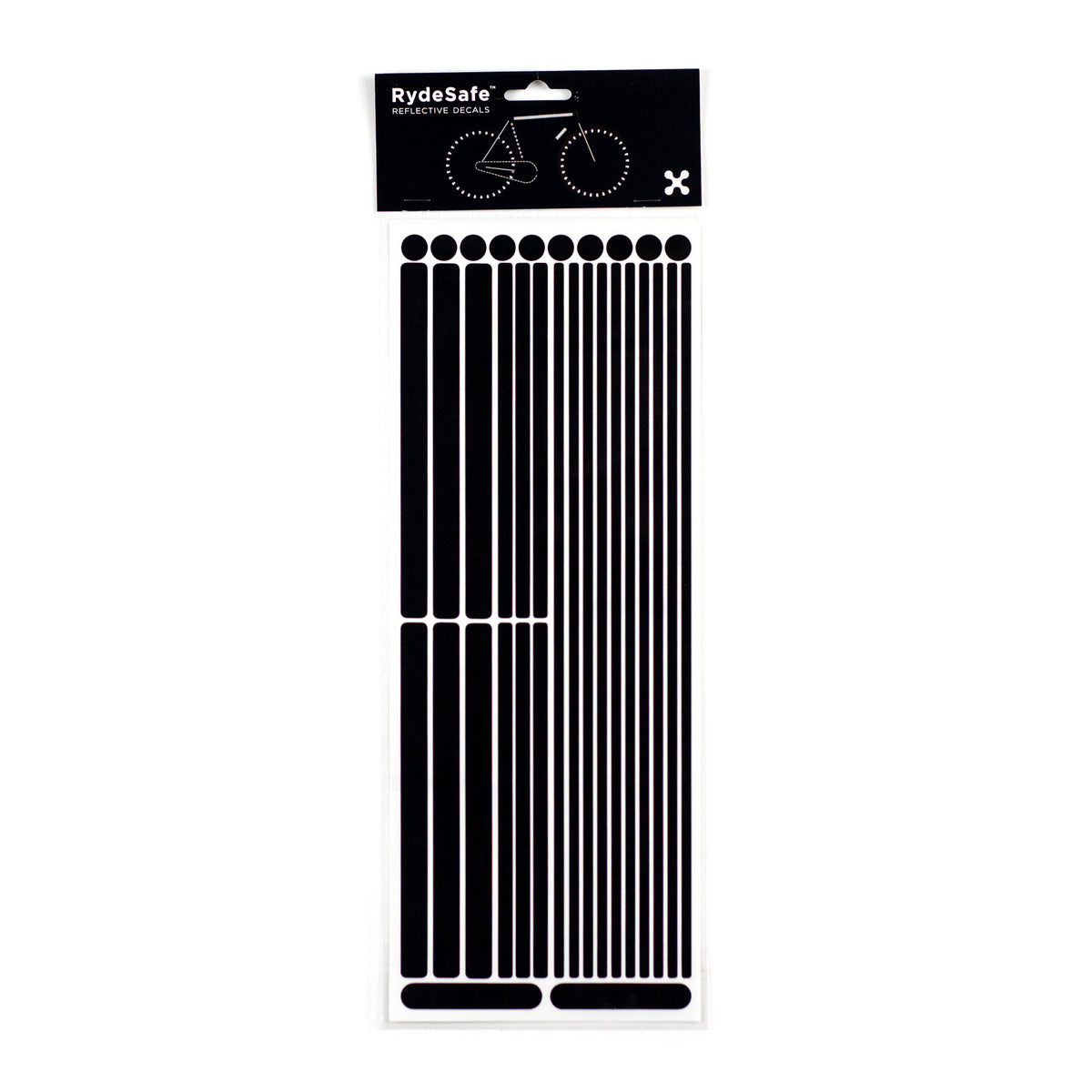 RydeSafe Reflective Stickers Multi-Shape Kit - black