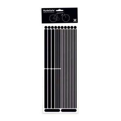 RydeSafe Reflective Stickers Multi-Shape Kit - black